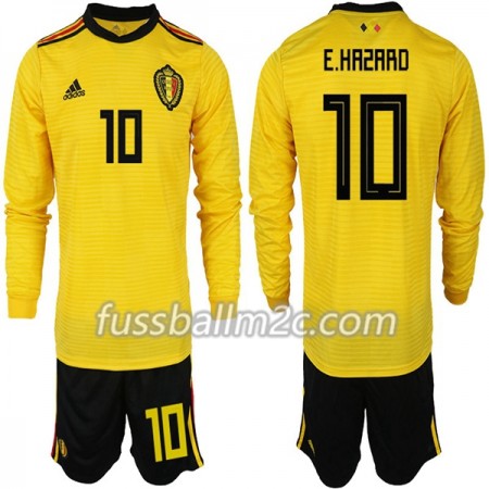 Fußballtrikots Belgien E.HAZARD 10 Kinder Auswärts Trikotsatz WM 2018 Langarm